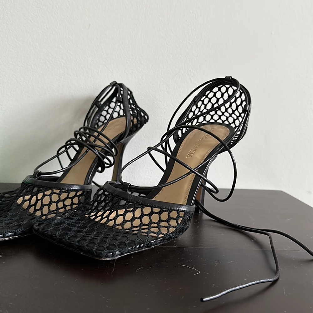 BOTTEGA VENETA FISHNET HEELS
